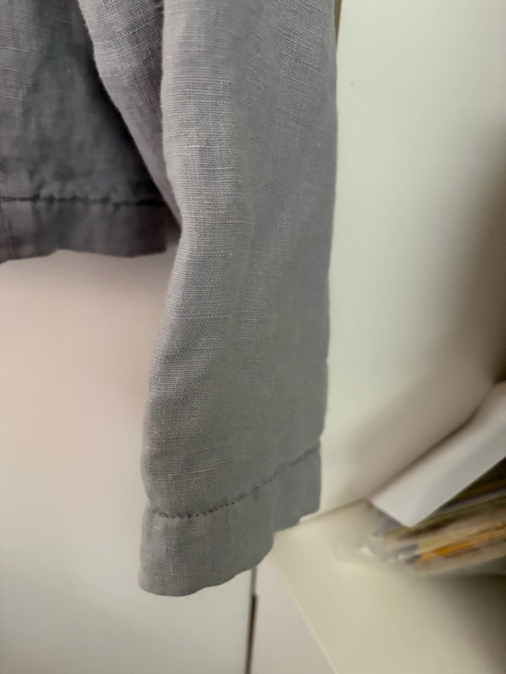 Poetry Light Gray linen Button Jacket - Picture 7 of 11